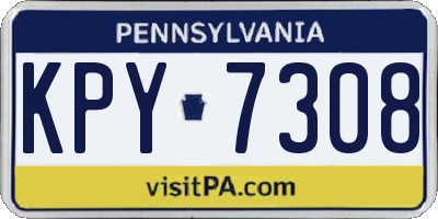 PA license plate KPY7308