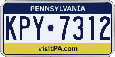 PA license plate KPY7312