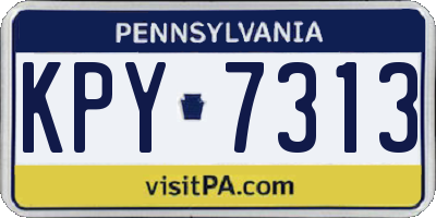 PA license plate KPY7313