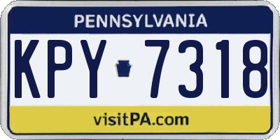 PA license plate KPY7318