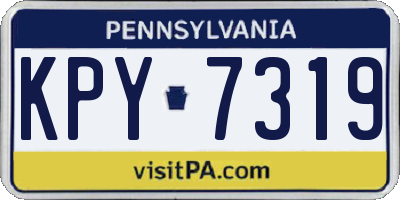 PA license plate KPY7319