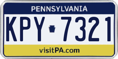 PA license plate KPY7321