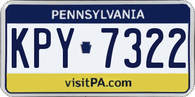 PA license plate KPY7322