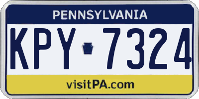 PA license plate KPY7324