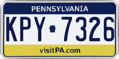 PA license plate KPY7326