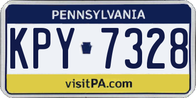 PA license plate KPY7328