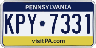 PA license plate KPY7331