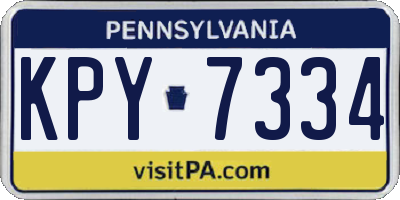 PA license plate KPY7334