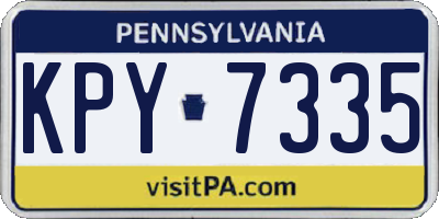 PA license plate KPY7335