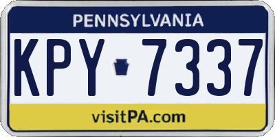 PA license plate KPY7337