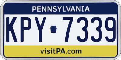 PA license plate KPY7339