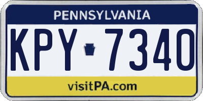 PA license plate KPY7340
