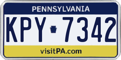 PA license plate KPY7342