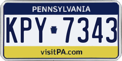 PA license plate KPY7343