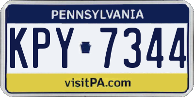 PA license plate KPY7344
