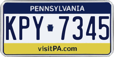PA license plate KPY7345