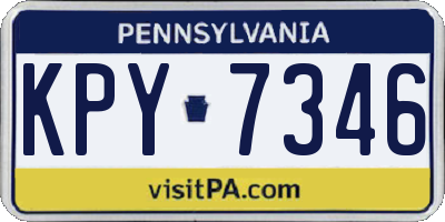 PA license plate KPY7346