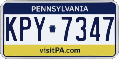 PA license plate KPY7347