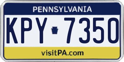 PA license plate KPY7350