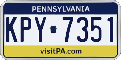 PA license plate KPY7351