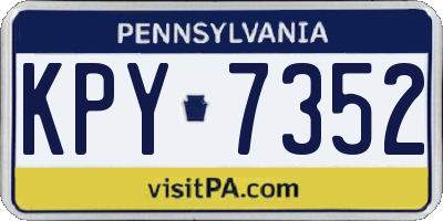 PA license plate KPY7352