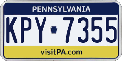 PA license plate KPY7355