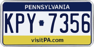 PA license plate KPY7356