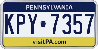PA license plate KPY7357