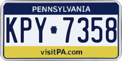 PA license plate KPY7358