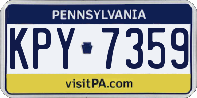 PA license plate KPY7359