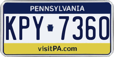 PA license plate KPY7360