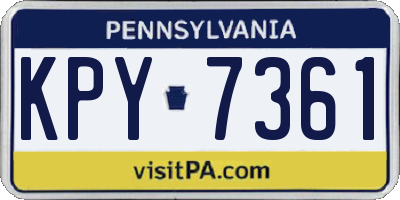 PA license plate KPY7361