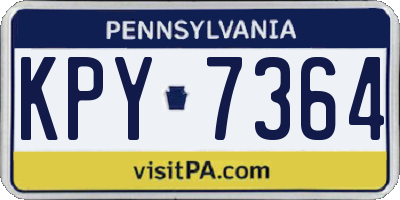 PA license plate KPY7364