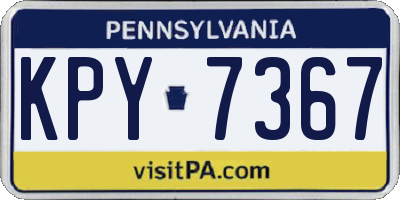 PA license plate KPY7367