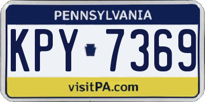 PA license plate KPY7369