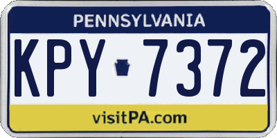 PA license plate KPY7372