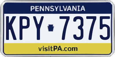 PA license plate KPY7375