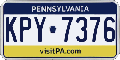PA license plate KPY7376