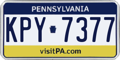 PA license plate KPY7377