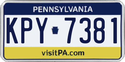 PA license plate KPY7381