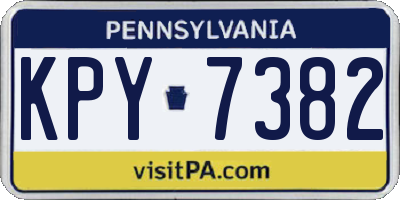 PA license plate KPY7382
