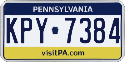 PA license plate KPY7384