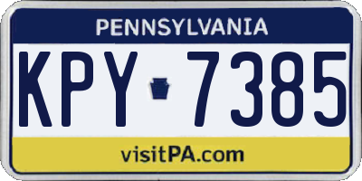 PA license plate KPY7385