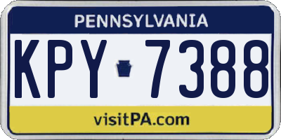 PA license plate KPY7388