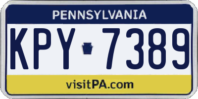 PA license plate KPY7389