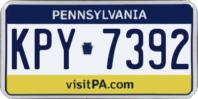 PA license plate KPY7392