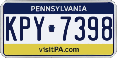 PA license plate KPY7398