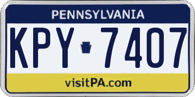 PA license plate KPY7407