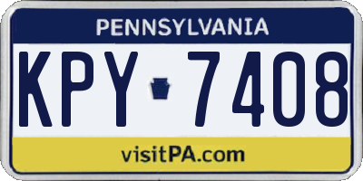 PA license plate KPY7408