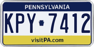 PA license plate KPY7412